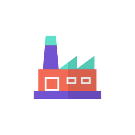 factory icon vector illustration flat designのイラスト素材