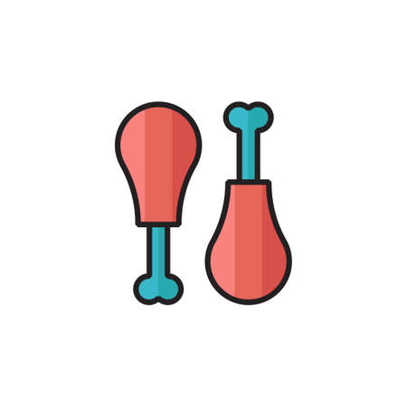 drumstick chicken icon vector illustration filled outline designのイラスト素材
