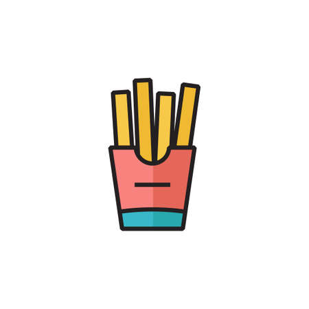 french fries icon vector illustration filled outline design