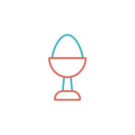 boiled egg icon vector illustration line color designのイラスト素材