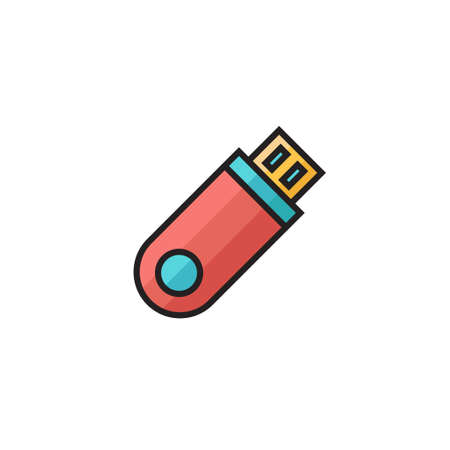 usb drive icon vector illustration filled outline designのイラスト素材