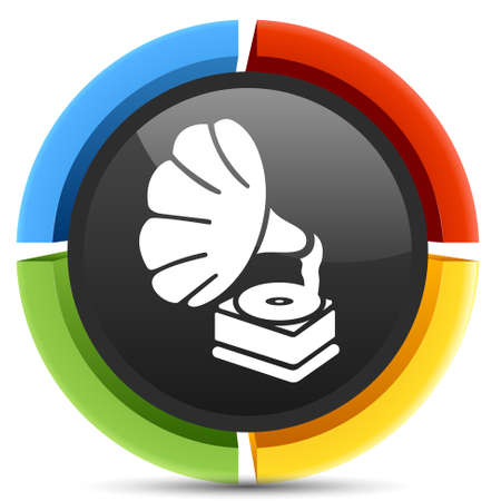 antique phonographe iconのイラスト素材