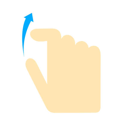 Double tap finger - pointer icon - vector cursor symbol, touch symbol - mouse sign - hand scroll upのイラスト素材