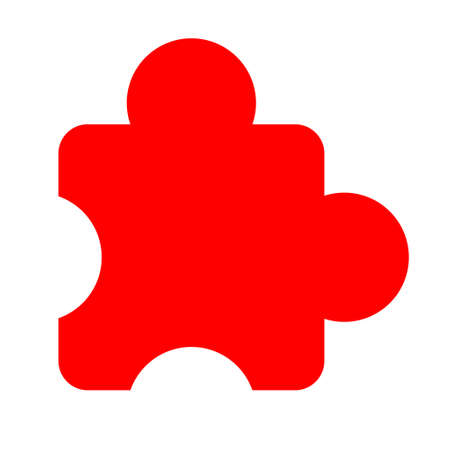 puzzle piece icon, vector puzzle symbol - puzzle illustration, jigsaw element shape isolatedのイラスト素材