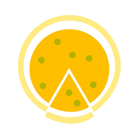 vector pizza slice illustration - fast food symbol isolated, pizza mealのイラスト素材