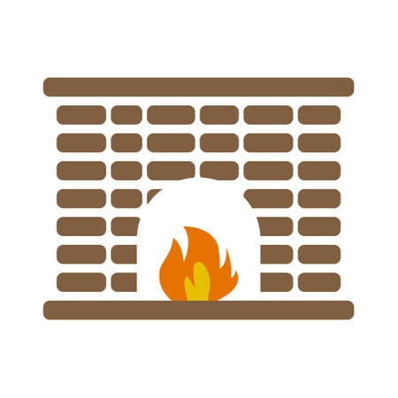 vector home fireplace illustration. fire flame symbolのイラスト素材