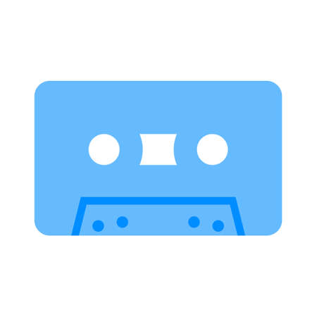 music tape - sound music icon, vector retro radio cassette - media illustration isolatedのイラスト素材