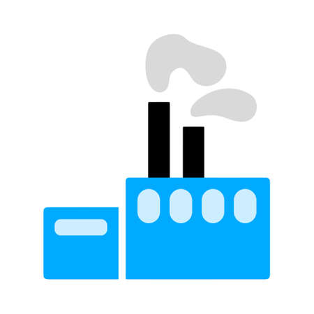 vector factory building illustration. industrial symbolのイラスト素材
