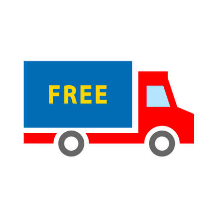 free shipping icon, delivery truck illustration isolated, delivery service sign - free delivery iconのイラスト素材