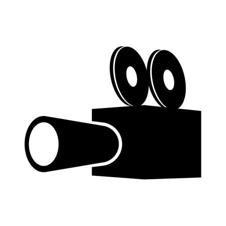 Video Camera icon. Movie or Cinema sign. Multimedia symbol. Dynamic shapes. flat design video camera icon. Classic style. Vectorのイラスト素材