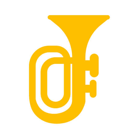 Saxophone and music notes vector icon. filled flat sign for mobile concept and web design. Sax and...