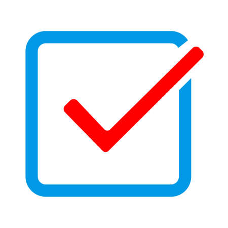 Check mark sign icon. Yes circle symbol. Confirm approved. Abstract shape. flat tick icon