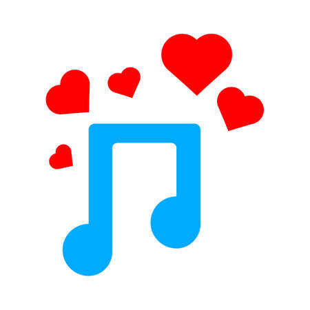 music note icon. Logo element illustration. music note design. colored collection. music note concept. Can be used in web and mobileのイラスト素材