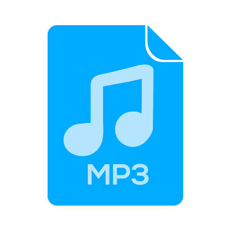 mp3 file icon. Logo element illustration. mp3 file design. colored collection. mp3 file concept. Can be used in web and mobileのイラスト素材