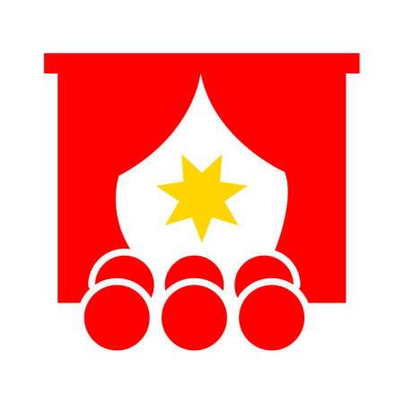theater curtain icon. Logo element illustration. theater curtain symbol design. colored collection.  theater curtain concept. Can be used in web and mobileのイラスト素材