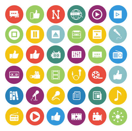 Media icons setのイラスト素材