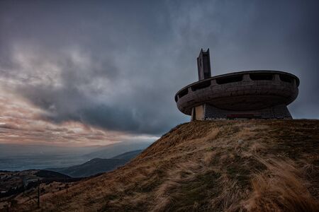 Cloudy sunset at Buzludzha, near Shipka town, Bulgariaの写真素材