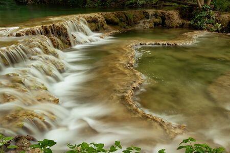 Krushunski waterfalls during the spring, Krushuna village, Bulgariaの写真素材