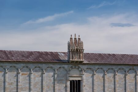 Details of the exterior of the Pisa Cathedral (Cattedrale Metropolitana Primaziale di Santa Maria Assunta Duomo di Pisa in italian), Pisa, Tuscany, Italyの写真素材