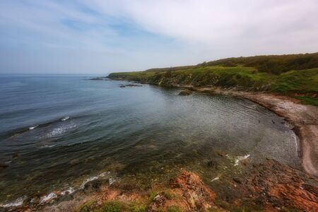 Magnificent daily seascape near the village of Sinemorets, Bulgaria. Spring landscape over the sea.の写真素材