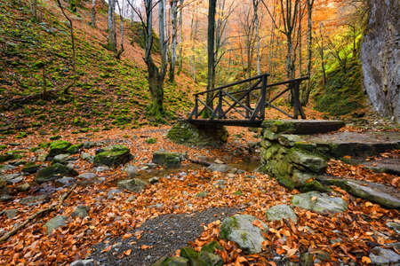 Autumn landscape near the town of Teteven, Stara planina Mountains, Bulgariaの写真素材