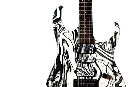 Rock style electric guitar isolated from white background.