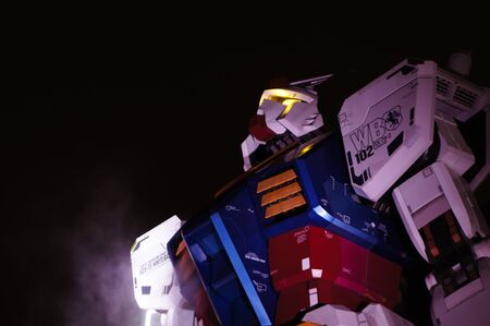 Gundam Robot Statue in Tokyoのeditorial素材