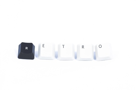 Keyboard Letters and Words Retroの写真素材