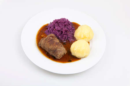Beef roulade with red cabbage and dumplings