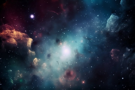 Star field in space a nebulae and a gas congestion.の素材