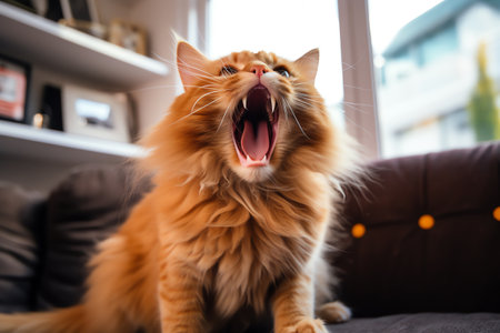 cute cat playing at homeの素材