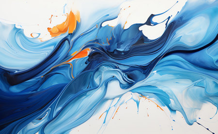 abstract background with blue, red and white paint splashesの素材