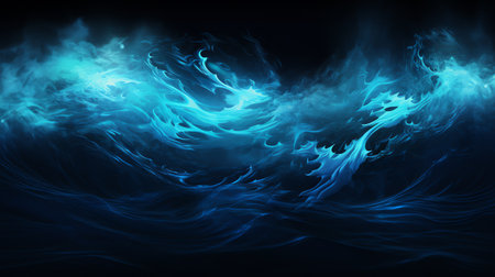 Abstract blue water fantasy fractal texture backgroundの素材