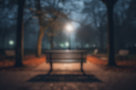 Abstract blur public city park bokeh backgroundの素材