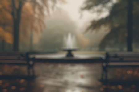 Abstract blur public city park bokeh backgroundの素材