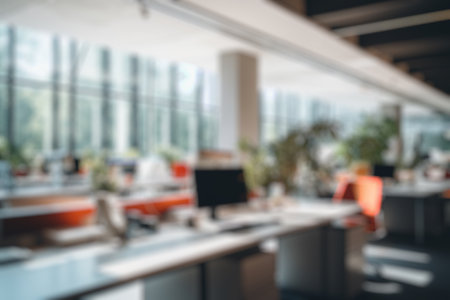 Abstract blur and defocused modern office interior for backgroundの素材