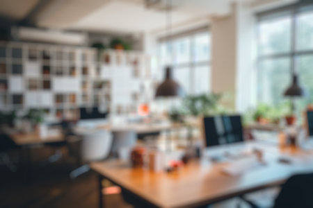Abstract blur and defocused modern office interior for backgroundの素材