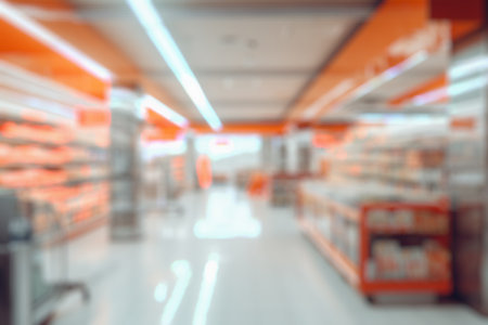 Abstract blur supermarket grocery store defocused for backgroundの素材