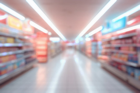 Abstract blur supermarket grocery store defocused for backgroundの素材