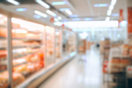 Abstract blur supermarket grocery store defocused for backgroundの素材