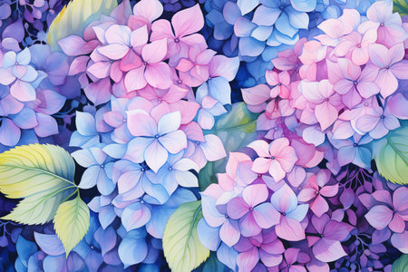 Watercolor hydrangea flower background. Watercolor illustration.の素材