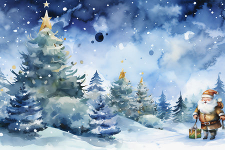 Christmas Santa Claus on a sleigh pulled by a reindeer background wallpaperの素材