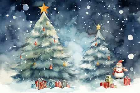 Christmas Santa Claus on a sleigh pulled by a reindeer background wallpaperの素材