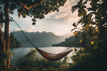 beautiful relaxing peaceful landscape, mountain, lake, beachの素材