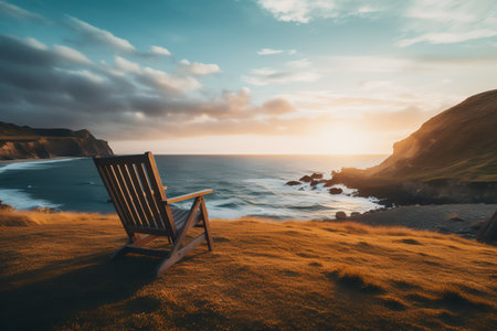 beautiful relaxing peaceful landscape, mountain, lake, beachの素材