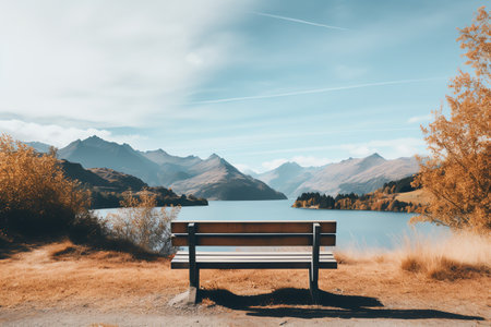 beautiful relaxing peaceful landscape, mountain, lake, beachの素材