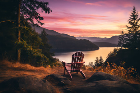 beautiful relaxing peaceful landscape, mountain, lake, beachの素材