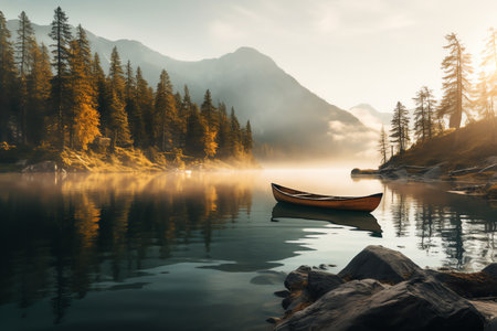 beautiful relaxing peaceful landscape, mountain, lake, beachの素材