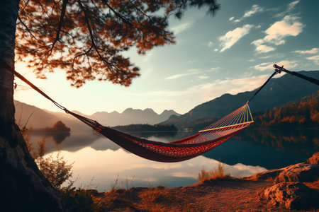 beautiful relaxing peaceful landscape, mountain, lake, beachの素材