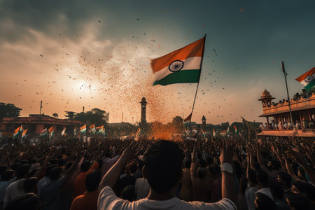 People celebrating India Republic Dayの素材